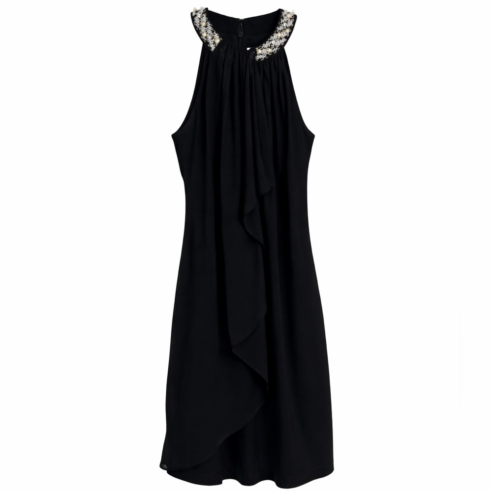 Vintage Cache’ Women’s Knee Length Beaded Neck Dress